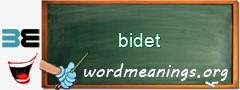 WordMeaning blackboard for bidet